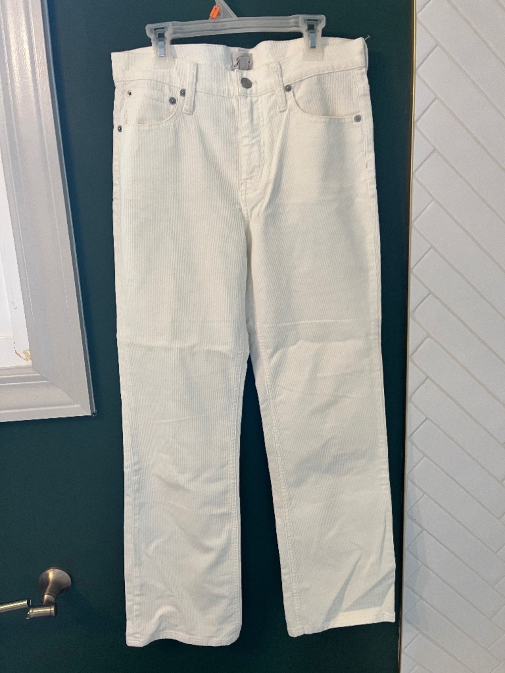 J Crew Cropped Corduroy Pants in White